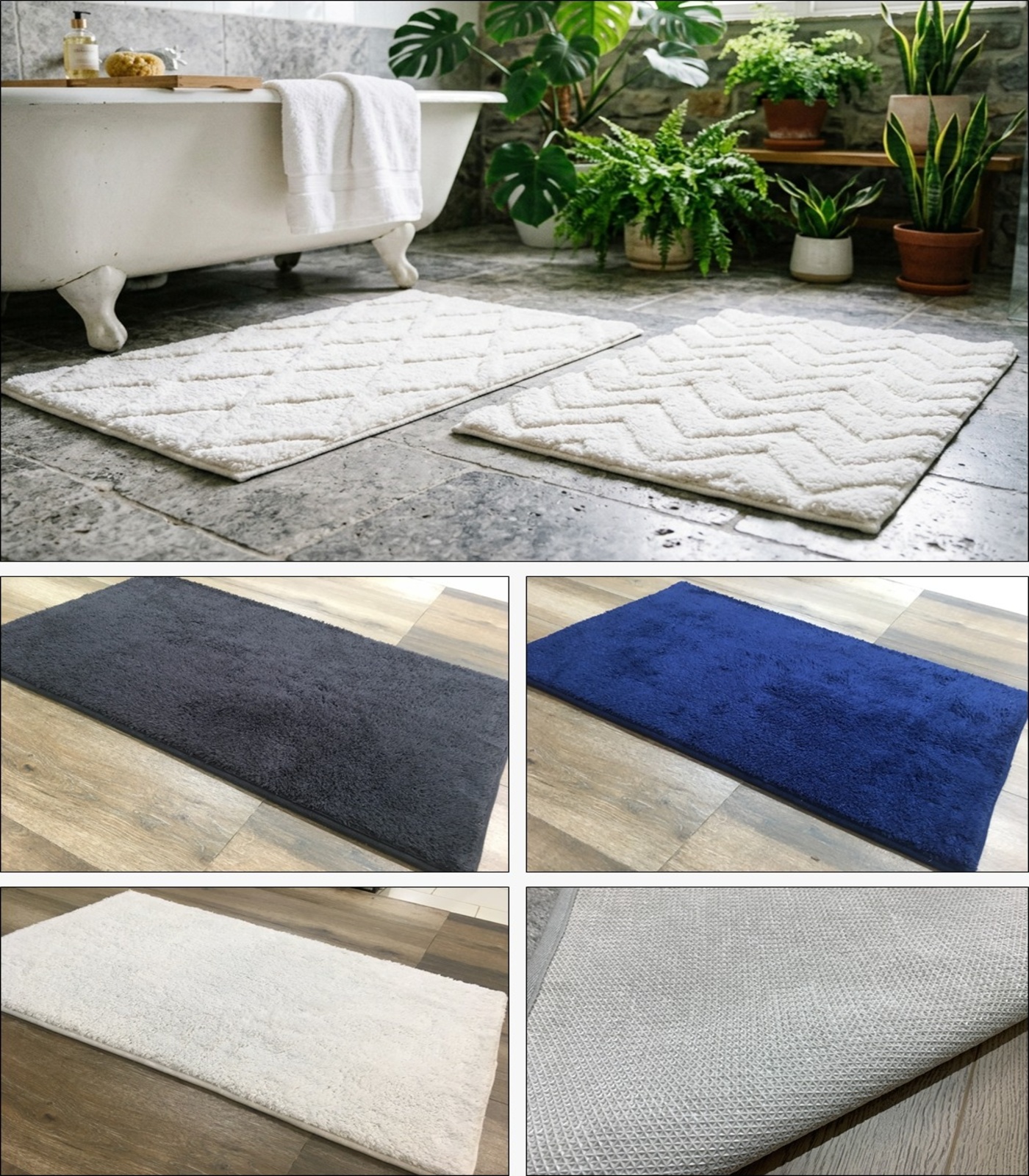 Offer # 3200- 100% Cotton Bathmat With TPR Backing Stock