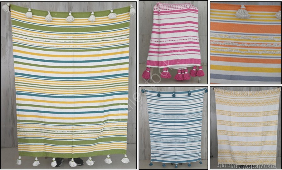 Offer# 3126-Designer Cotton Throws Stock