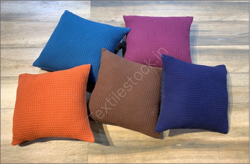 Offer # 3113- 100% Cotton Waffle Cushion Cover  Stock