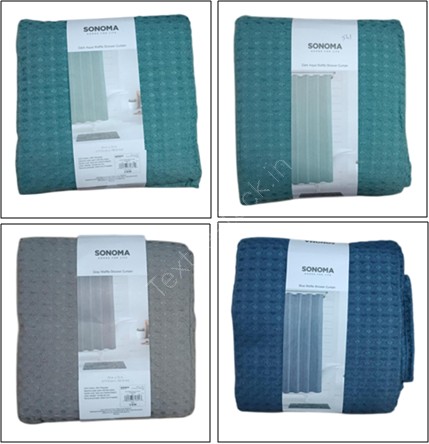 Offer # 3067- PolyCotton Waffle Design Shower Curtain Stock
