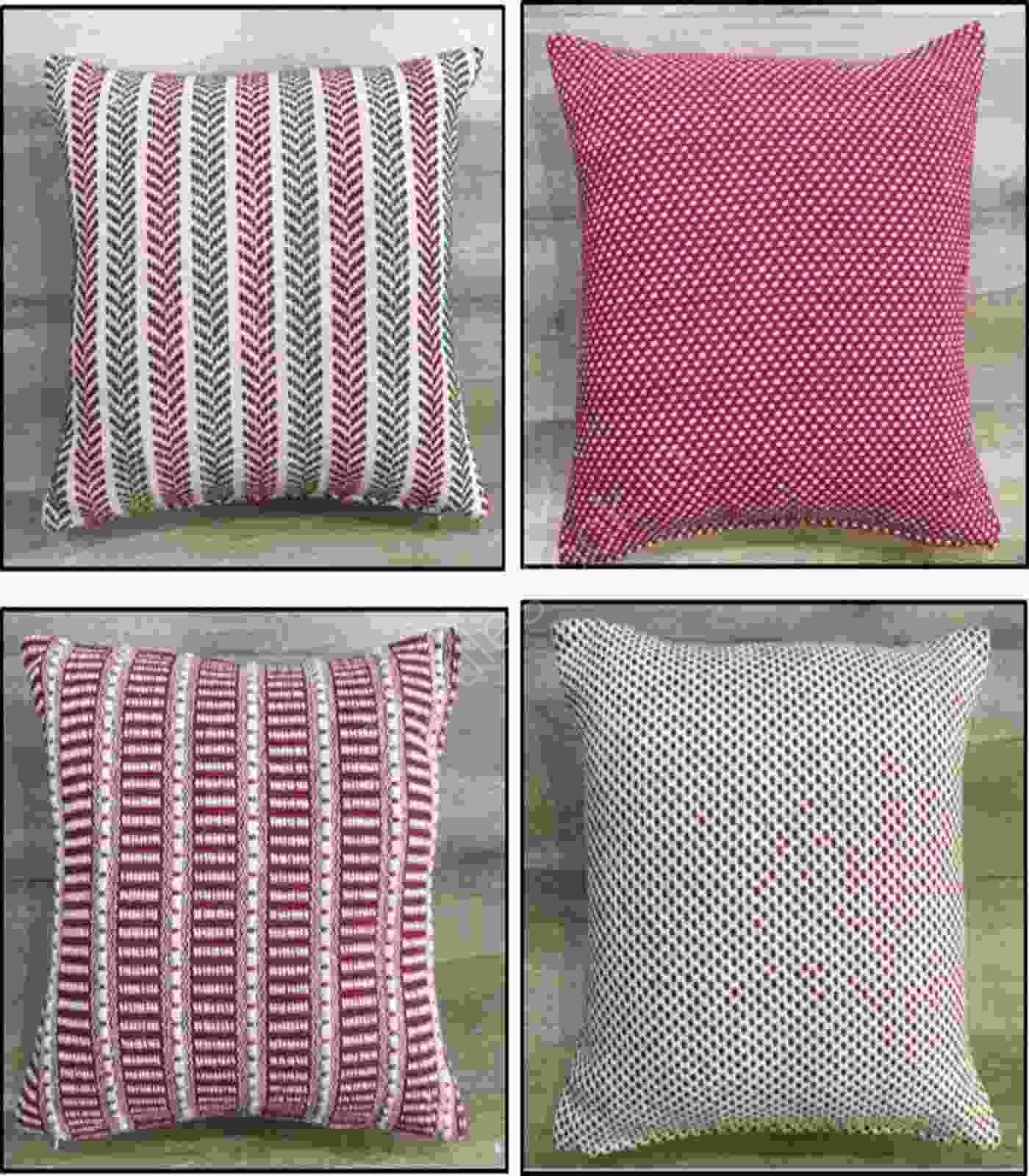 Offer # 3194 Cotton Woven Cushion Cover With Natural & White Sheeting Back Stock