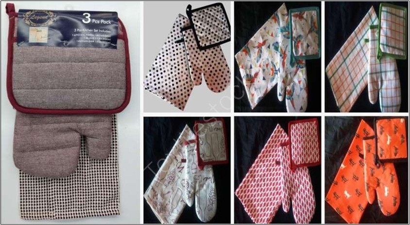 Offer # 2986 Set of 3 100% Cotton Kitchen  Linen Set