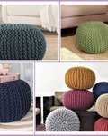 Offer# 2677 100% Cotton Knitted Pouf Stock. 10x40 HQ