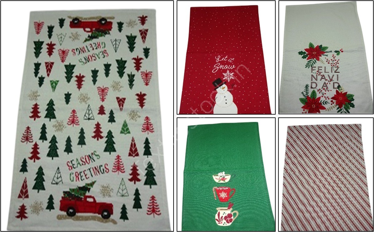 Offer # 3124- 100% Cotton One Side Printed Christmas Kitchen Towel