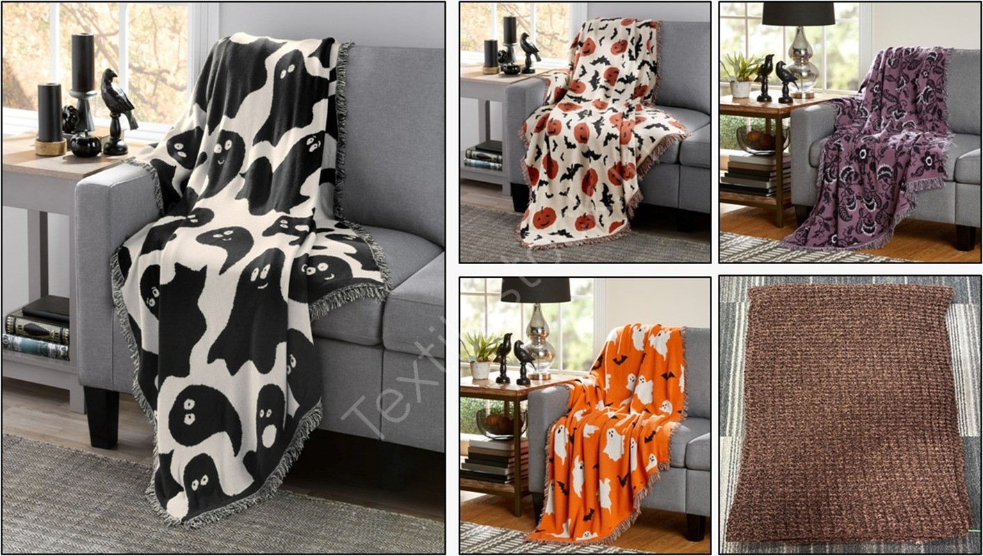 Offer# 3142 Jacquard Halloween & Chenille Knit Throw Stock