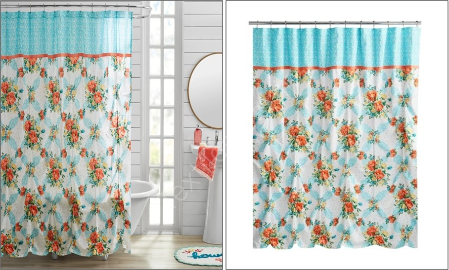 Offer#3058- Poly Cotton Slub Designer Printed Shower Curtain