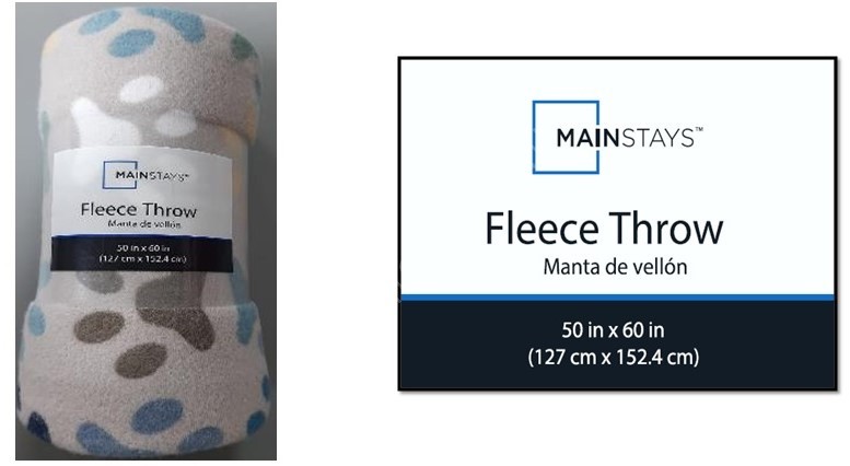 Offer # 2941- 40x40 HQ Paw Print  Printed Fleece Throw Stock