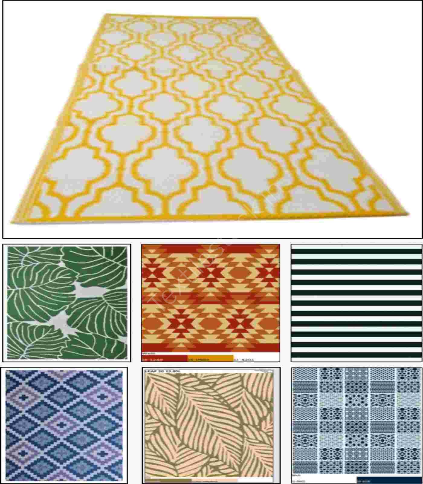 Offer # 3199- 100% PP Designer Organized Dobbie Outdoor Rugs