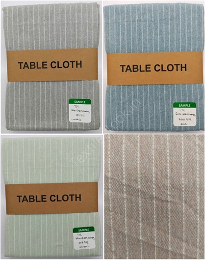 Offer#2925  Chambray Stripe Ribbed Table Cover