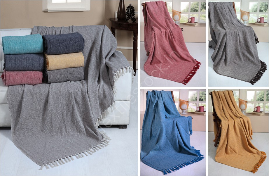 Offer # 2974- 100% Cotton chevron  Throw Stock