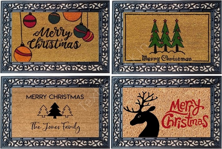 Offer # 4001-Xmas Designs Coir Brush Rubber Grilled Printed