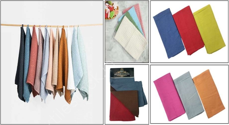 Offer #3004 100% Cotton Waffle Kitchen Towel Set of 3 Stock