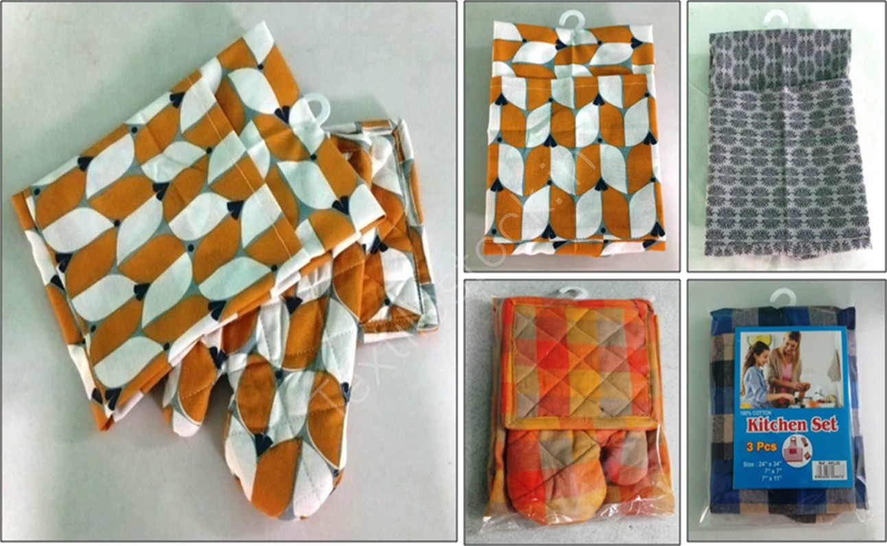 Offer # 2433 -3 Pc Set- Apron, Oven mitt & Pot Holder